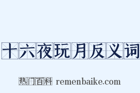 十六夜玩月反义词是什么意思的图片